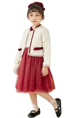 110_ワインレッド [Karwavyi] 入学式 スーツ 子供 ワンピース 子供服 女の子 スーツ 卒園式 女の子 アンサンブル 女の子 フォーマル 受験 発表会 演奏会 結婚式 卒業式 （ワインレッド，110）