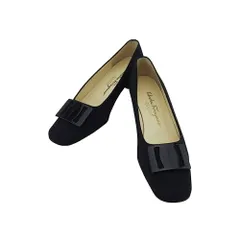 【最大30％OFF★ウィンターセール】サルヴァトーレフェラガモ Salvatore Ferragamo パンプス ヴァラ ♯7C スクエアトゥ ブラック レディース 中古
