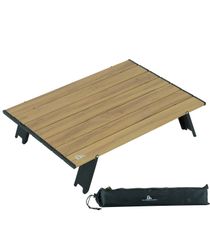 コンパクトソロキャンプ BBQ 超軽量 耐荷重30kg 登山 折畳テーブルアルミ製 ツーリング テーブル 収納袋付き キャンプ ミニローテーブル (L アウトドアテーブル Nature) iClimb