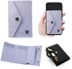 SANBASHI 母の日 GRS生地 リサイクル生地 サステナブル 三つ折り財布 ミニマム財布and W スマホ取付OK パープル( GRS(パープル))