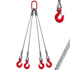 4本吊り Dragnwin チェーンスリング ワイヤースリング スリングチェーン 1.5m 4.75t ワイヤーロープ 4本吊り チェーンフッカー スリングフックタイプ 吊り具 フック付きチェーン 抜根 チェーン