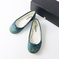 レペット repetto スエード×レザー切替バレエシューズ 36/ブルーグリーン バレリーナ フラット 22.7cm【2400013982375】