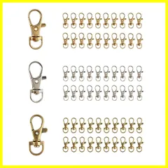 回転カン フック ストラップ 金具 レバー ハンドメイド キーホルダー 手芸材料 回転式 アクセサリーパーツ 【CRSHIP】ナスカン (ゴールド20＋シルバー20＋アンティークゴールド20（10mm）)