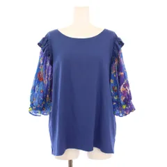 ツモリチサト TSUMORI CHISATO カットソー 七分袖 クルーネック 切替 ストレッチ 3 青 ブルー /BBのサムネイル
