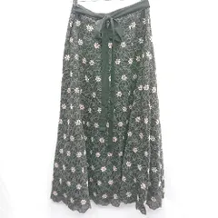 ◇ 31 Sons de mode 花柄 膝丈 台形 スカート サイズ38 ブラック ピンク レディース E  【1407020064798】