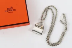 【美品】HERMES エルメス アミュレット ケリーチャーム ネックレス シルバー 925 アクセサリー【OT33】