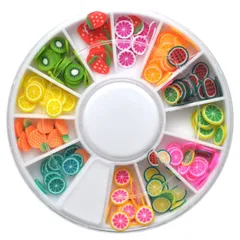 【送料無料】カットフルーツ フルーツ 粘土 クレイ お試しセット ケース付き ネイル パーツ ジェル ネイルパーツ ネイル用品 メタルパーツ ネイルアート ジェルネイル メタルスタッズ ネイルジュエリー セルフネイル セルフ  ネイル工房 【カットフルーツ】