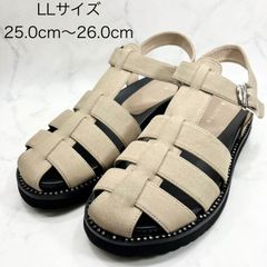 【新品 訳あり】カリーノ　厚底ビジューグルカサンダル　LLサイズ　ベージュ