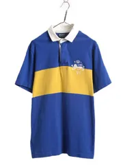 【お得なクーポン配布中!】 00s ポロ ラルフローレン ボーダー 半袖 ラガー シャツ メンズ L 00年代 オールド 半袖シャツ ラグビーシャツ ヘビーウェイト ワンポイント