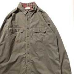 90's USA製 L.L.Bean LLビーン ネルライナー コットンツイルシャツ ジャケット (XL) オリーブ コットン 90年代 アメリカ製 旧タグ オールド アメリカ古着 USED  ビンテージ ヴィンテージ