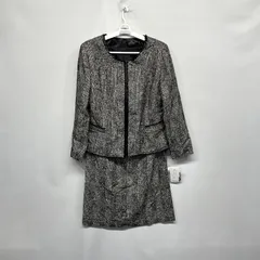 レディース ジャケット スカート 黒 ツイード 13号 13AR73 大きいサイズ フォーマル☆CTR-29☆