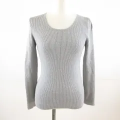 セシルマクビー CECIL McBEE ニット セーター 長袖 リブ グレー ラメ M *T556