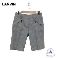【訳アリ】 LANVIN ランバン ハーフパンツ ジップアップポケット カジュアル レディース グレー 38 日本製 v-75 送料無料