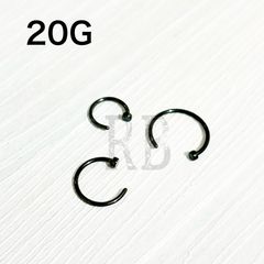 ボディピアス　20G　ノストリル　ブラック　鼻ピアス　ピアス