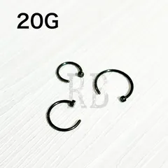 ボディピアス　20G　ノストリル　ブラック　鼻ピアス　ピアス