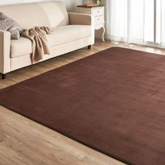 【迅速発送】アイリスプラザ フランネルラグ ブラウン 130×185㎝ 滑り止め付き ラグ 洗える ラグカーペット マット カーペット対応 防ダニ フランネル さらフワ触感 おしゃれ 北欧 じゅうたん