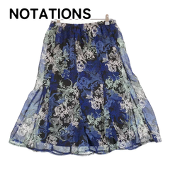 【レア商品】ノーテーションズ NOTATIONS ★お洒落を格上げする主役級アイテム★ 総ペイズリー柄シフォンスカート 【S】 ウエストゴム仕様なので履き心地抜群