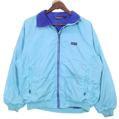 80年代 USA製 patagonia パタゴニア シェルドシンチラ ナイロンジャケット アウトドア ライトブルー (レディース 14) 中古 古着 A0599
