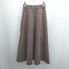 ◇ Θ Ray BEAMS レイ ビームス 柄入り ロング丈 プリーツ スカート サイズ表記なし ブラウン系 レディース E  【1507160017521】