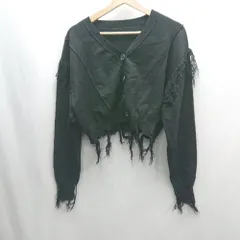 ◇ ⊇ GRL グレイル ダメージ加工 長袖 ニットカーディガン サイズM ブラック レディース E  【1412090051999】