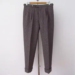 #wnc ジーティーアー G.T.A SERGIO パンツ スラックス 46 茶系 ウール チェック センタープレス タック入り 美品 メンズ [889649]のサムネイル