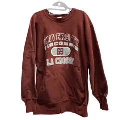 ◆中古品◆Champion チャンピオン リバースウィーブ reverse weave ブラウン 茶 カレッジプリント 90年代 USA製 X84067NB