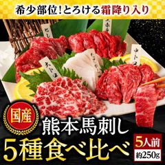 【公式】熊本馬刺し５種食べ比べセット／馬刺し専門店