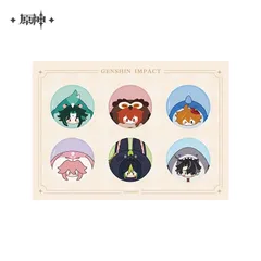 原神・公式　特典 缶バッジ（ティワット動物園）6点セット　ショウ　ディルック　タルタリヤ　八重神子　ティナリ　リオセスリ　B1