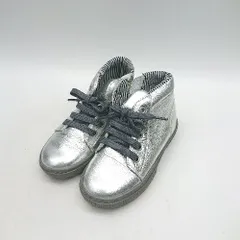 ◇ Θ PETIT BATEAU キッズ ハイカットスニーカー サイズ27 シルバー グレー 男の子 女の子 E  【1410290012550】