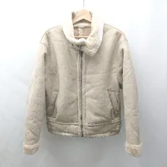 ◇ ⊇ MURUA ムルーア 裏ボア ライダース風 長袖 ジャケット サイズ1 ベージュ系 レディース E  【1507030001735】
