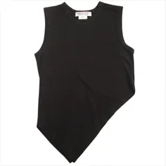 11ss コムコム コムデギャルソン COMME des GARCONS アシンメトリー ノースリーブ カットソー タンクトップ XS 黒 ブラック レディース