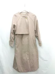◇ ⊇ ECLIN ノーカラー 長袖 ロングコート サイズF モカベージュ レディース E  【1501230007115】のサムネイル