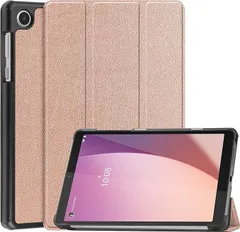 Huos NEC LAVIE Tab T8 T0855/GAS PC-T0855GAS 8インチ カバー ケース 2023 タンドケース 三つ折り マグネット開閉式 スタンド機能 折り畳み 薄型 衝撃吸収 超軽量 タブレット用
