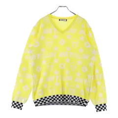 MARK&LONA (マークアンドロナ) Skull Knit Sweater Vネック スカルニットセーター イエロー MLM-9A-AB02のサムネイル