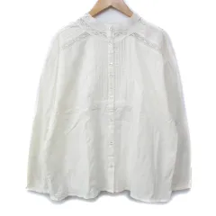 サマンサモスモス SM2 シャツ ブラウス 長袖 バンドカラー レース F アイボリー /FF18