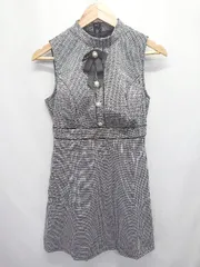 ◇ ⊂ Tika ティカ ノースリーブ ミニ丈 ワンピース キャバドレス サイズM ブラック系 グレー系 レディース E  【1507100005656】