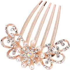 ドナリー 簪 櫛かんざし 髪飾り ヘアピン ヘッドドレス 髪留め ゴールド ウェディング パール ビジュー フォーマル 結婚式 披露宴 花嫁 着物 成人式 入学式 子供 発表会 普段使い レディース(蝶々結び)