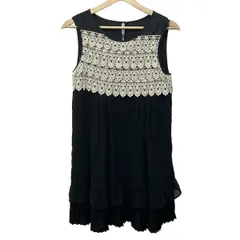 Chesty(チェスティ) ワンピース サイズ1 S レディース - 黒×アイボリー ノースリーブ/ひざ丈/レース