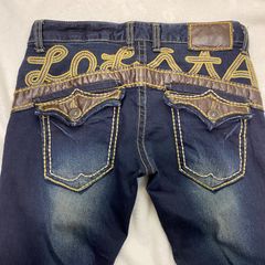 Lolita Jeans ロリータ ジーンズ M スキニーシルエット レディース ボーイフレンドデニム ボーイズデニム レザー入り 古着 ジーンズ ジーパン