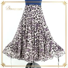 社交ダンス 衣装 スタンダード スカート ホワイト系 スタンダードスカート ヒョウ柄 白 黒 紫 レース 透け感 レッスン 伸縮 ふんわり 派手 練習着 目立つ ストレッチ ブラック系 パープル系