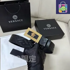 【今日特価】Versace MEDUSA ヘッドレザーメンズベルト