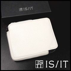 新品 定価8,800円 IS/IT イズイット ミニウォレット 財布 白 牛革(イタリアンレザー) エコバッグ付き 箱付き