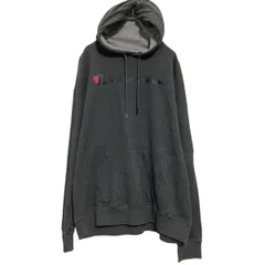 Champion ロゴスウェット パーカー 2XL ダークグレー チャンピオン プルオーバー 裏起毛 古着卸 アメリカ仕入 a702-6744のサムネイル