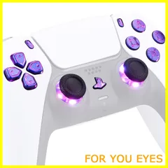 【新着商品】eXtremeRate ps5コントローラー（BDM-010&BDM-020）に対応用マルチカラー発光D-padサムスティックシェアオプション、プレステ5コントローラー用ホームフェイスボタン、 ps5コントローラー光るDTF ledキット、七つの色