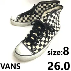 VANS/バンズ★ハイカットスニーカー【size:8/26.0/black×white/黒×白】ブロックチェック柄/sneakers/Shoes/trainers◆sA-010