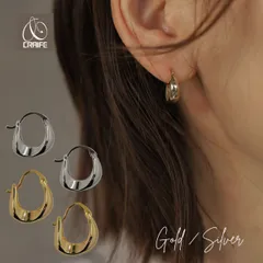 ピアス 金属アレルギー対応 18Kコーティング フープピアス キャッチレス レディース 大人 モダン シンプル かわいい エレガント ジュエリー ゴールド シルバー 送料無料 プチプライス高見え CRAIFE