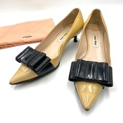 MIUMIU ハラコ レオパード ビジュー ヒール ローファー サイズ38
