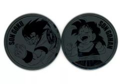 [중고] 머그컵·탕만 손오공(청년/왼손 앞) & 손오반 메탈 페어 코스터(2장 세트)