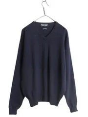 【お得なクーポン配布中!】 90s ポロゴルフ チェック ラム ウール ニット セーター メンズ L 古着 オールド ポロ ラルフローレン Vネック 総柄 ポニー無し ハイゲージ