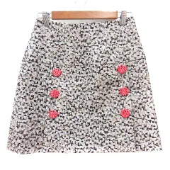 ドルチェ&ガッバーナ ドルガバ DOLCE&GABBANA フレアスカート ミニ 豹柄 レオパード ラメ 40 L グレージュ /MN ■GY12のサムネイル